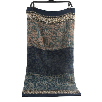 Cashmere-Feel Paisley Print Hijab Scarf | 180x85cm Fringe Edge Shawl with Traditional Motifs(MH150)