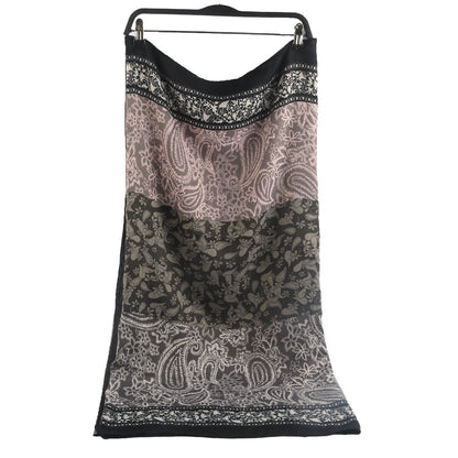 Cashmere-Feel Paisley Print Hijab Scarf | 180x85cm Fringe Edge Shawl with Traditional Motifs(MH150)