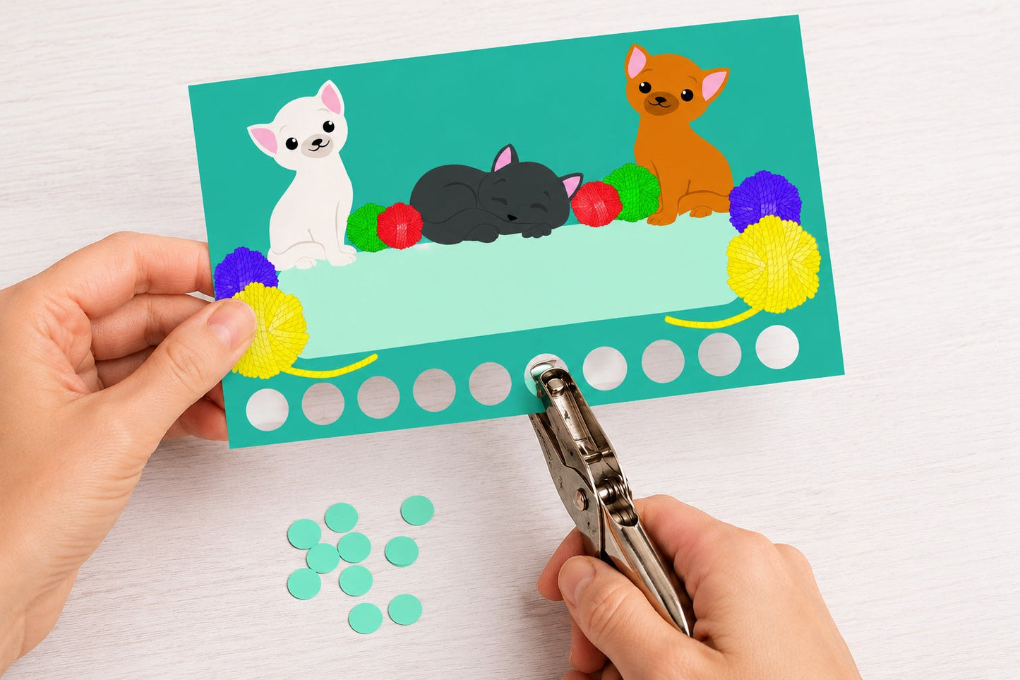 SHAPES ETC. Incentive Punch Cards - Cats