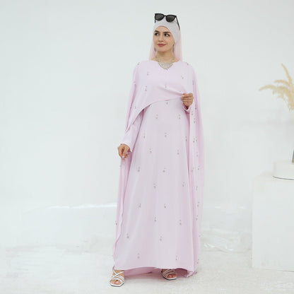 Celestial Beaded Luxury Muslim Abaya Set | Modest Dresses with Beading Detailing (MA266)