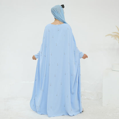Celestial Beaded Luxury Muslim Abaya Set | Modest Dresses with Beading Detailing (MA266)