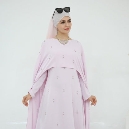 Celestial Beaded Luxury Muslim Abaya Set | Modest Dresses with Beading Detailing (MA266)
