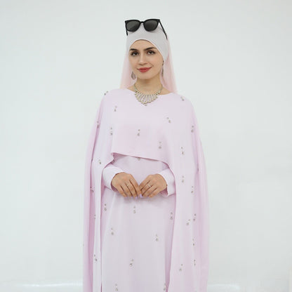 Celestial Beaded Luxury Muslim Abaya Set | Modest Dresses with Beading Detailing (MA266)