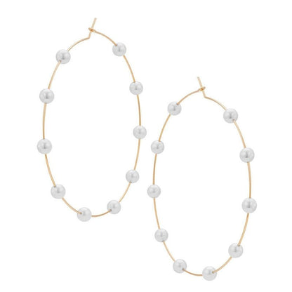 Chic Pearl Earrings Hoop Oversized Earrings (MAC320)
