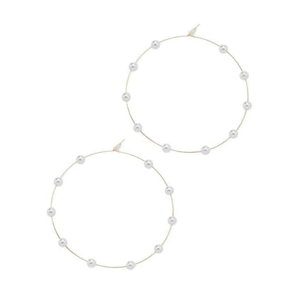Chic Pearl Earrings Hoop Oversized Earrings (MAC320)