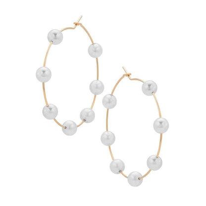 Chic Pearl Earrings Hoop Oversized Earrings (MAC320)
