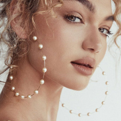 Chic Pearl Earrings Hoop Oversized Earrings (MAC320)