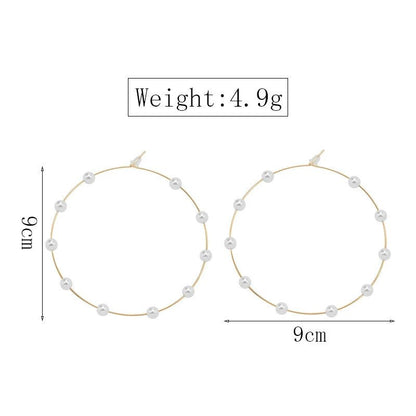 Chic Pearl Earrings Hoop Oversized Earrings (MAC320)