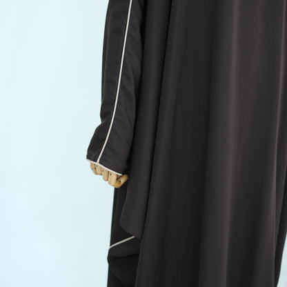 Contrast Piped Batwing Open Abaya(MOA325)