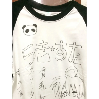 Harajuku Anime Contrast Sleeve Tee