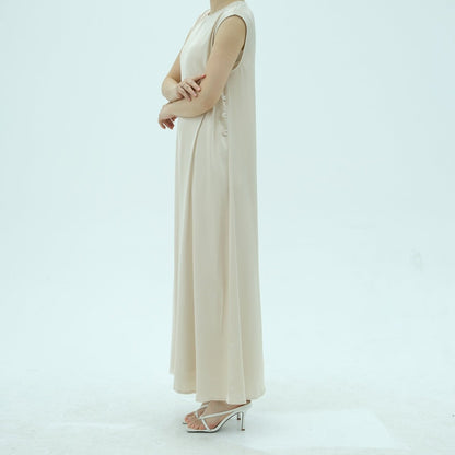 Corset-Back Lace-Up Sleeveless Maxi Dress(MS472)