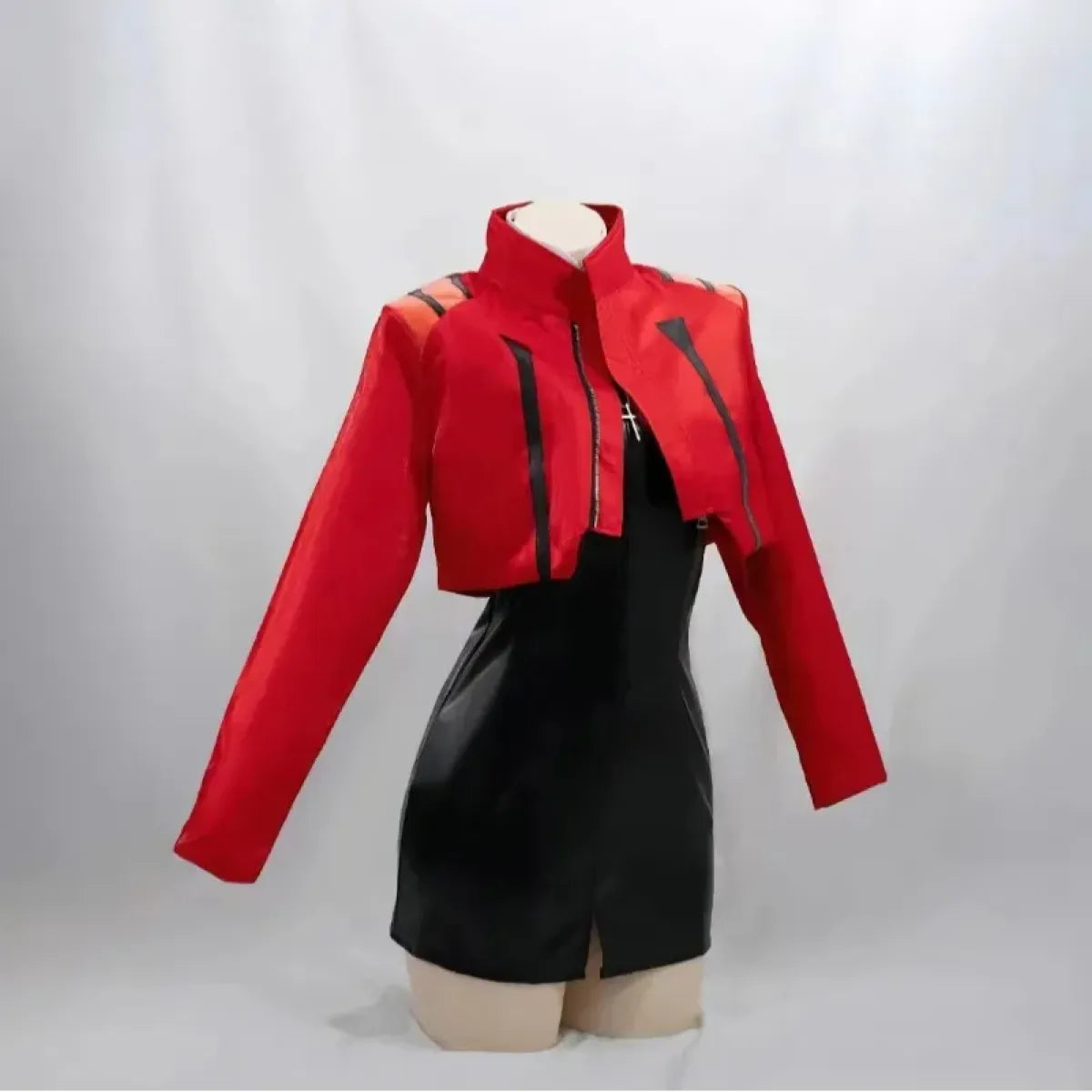 Misato Katsuragi EVA Cosplay Set – Red Jacket & Black Dress Costume
