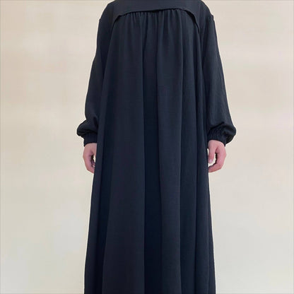 Crepe Abaya with Secure Pockets for Umrah VIP Exclusive Access (MAVIP386)