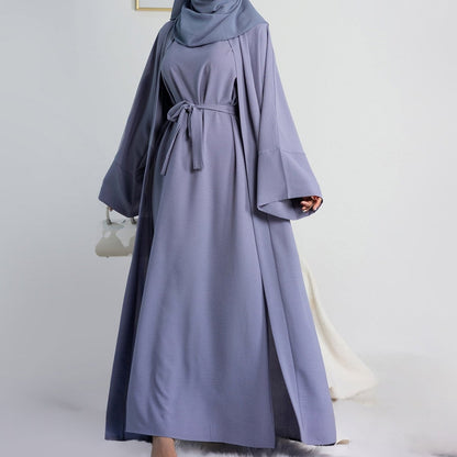 Crepe Pocket Open Abaya 3-Piece Set (MA002)