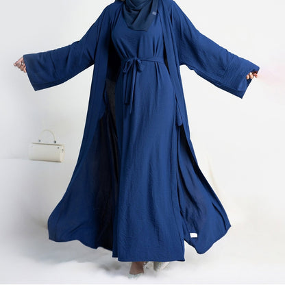 Crepe Pocket Open Abaya 3-Piece Set (MA002)