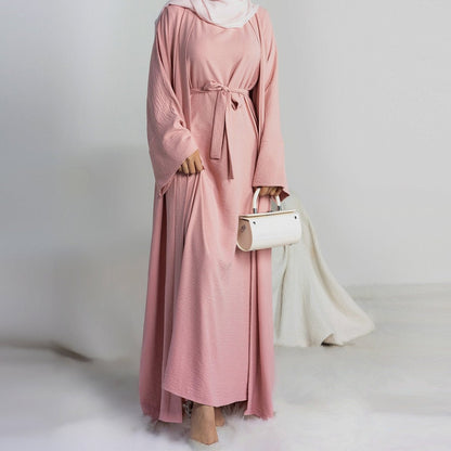Crepe Pocket Open Abaya 3-Piece Set (MA002)