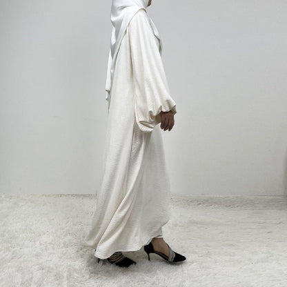 Abaya With Lantern Sleeves Made Of Crepe Material (MA124)