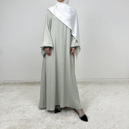 Abaya With Lantern Sleeves Made Of Crepe Material (MA124)