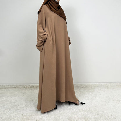 Abaya With Lantern Sleeves Made Of Crepe Material (MA124)