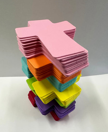 Assorted Color Foam Cross Cut-Outs, 5.5" – Pack of 15