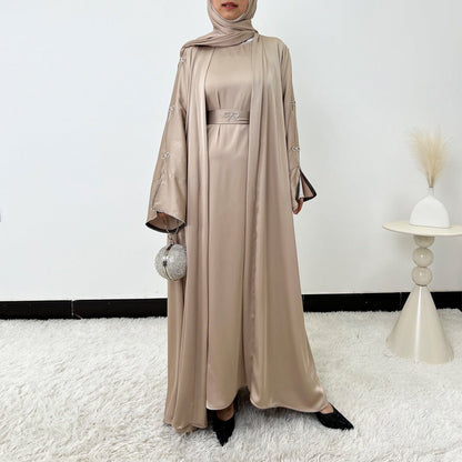 Crystal Bow Embellished Abaya 4-Piece Set(MOA253)