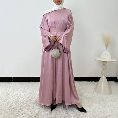 Crystal Bow Embellished Abaya 4-Piece Set(MOA253)
