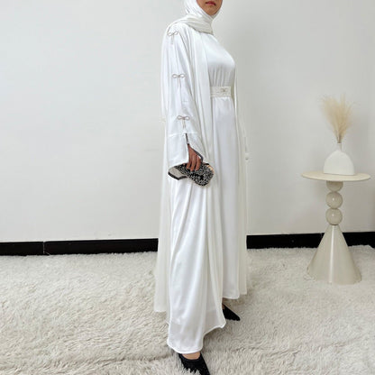 Crystal Bow Embellished Abaya 4-Piece Set(MOA253)
