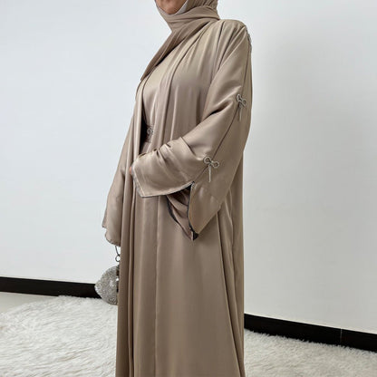 Crystal Bow Embellished Abaya 4-Piece Set(MOA253)