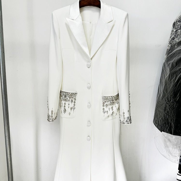 Crystal Embellished Blazer Evening Gown(MS300)
