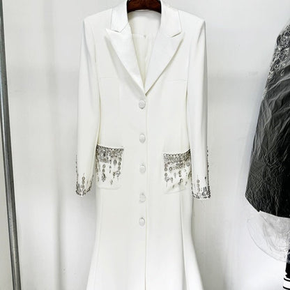 Crystal Embellished Blazer Evening Gown(MS300)