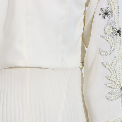 Crystal Embellished Jacket & Pleated Skirt Set(MS305)