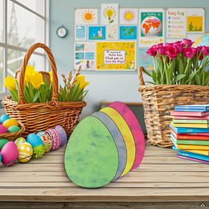 SHAPES ETC.  Egg Marble Assorted Color Creative Cut-Outs- 3”