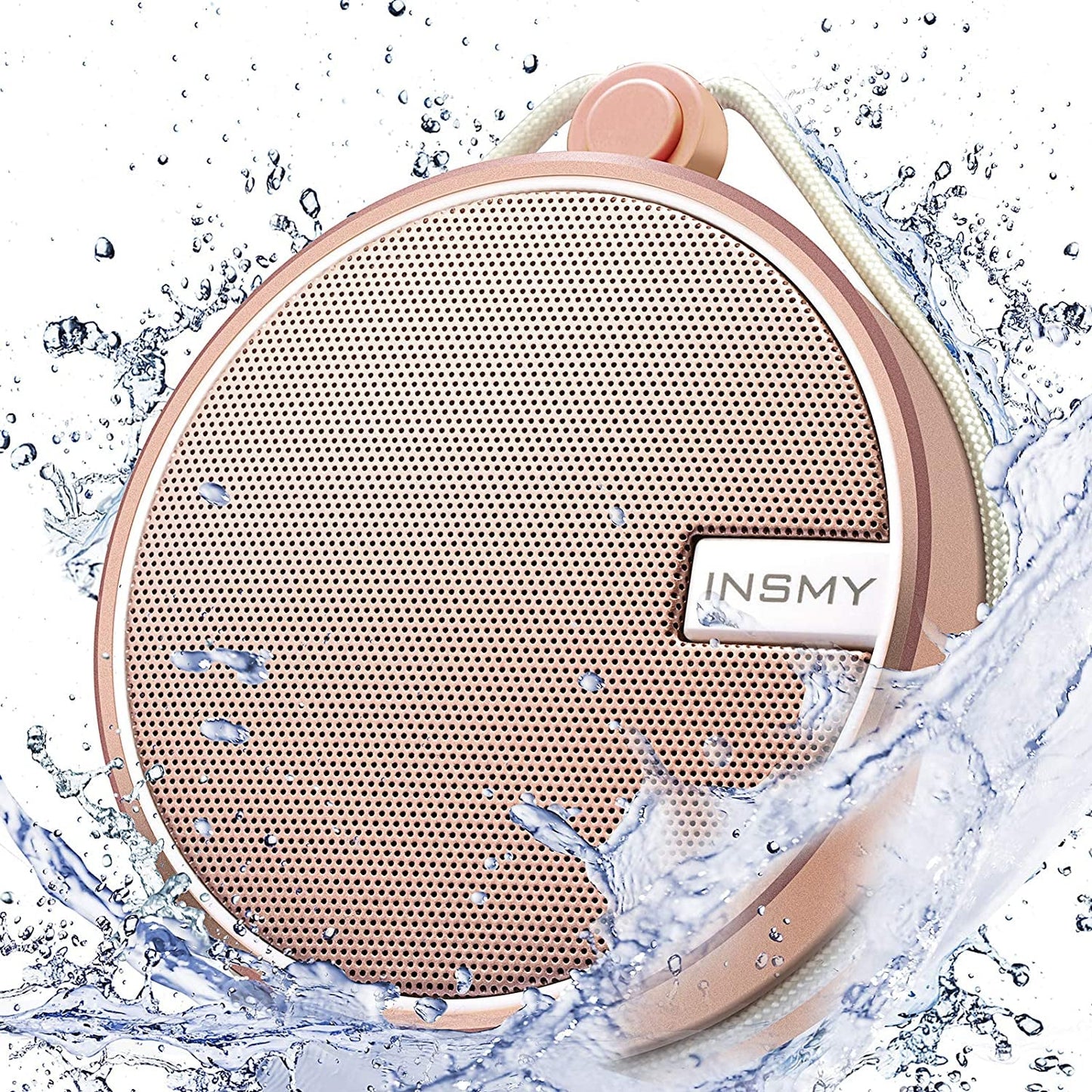INSMY C12 IPX7 Waterproof Shower Bluetooth Speaker, Portable Small Speaker, Speakers Bluetooth Wireless Loud Clear Sound Support TF Card Suction Cup for Kayak Canoe Beach Gift (Black)