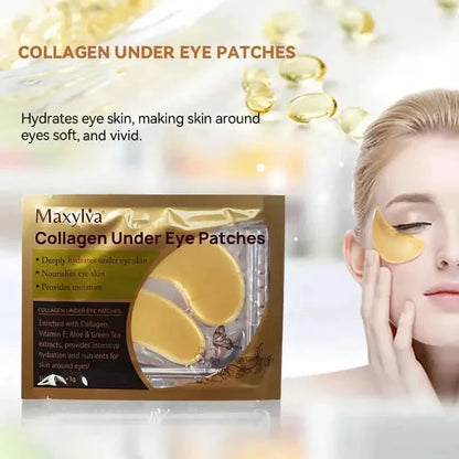 Two packs of DailySale hydrating under eye crystal masks with golden patches for women and men, in a beauty and personal care set.