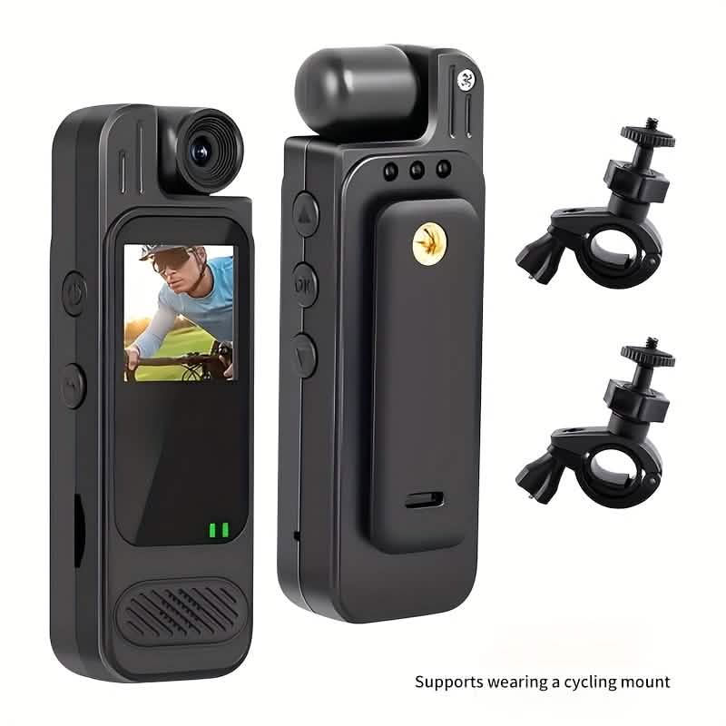 Premium portable body camera recorder in HD with SD card compatibility, suitable for security and personal recording.
