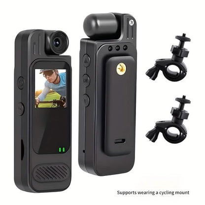 Premium portable body camera recorder in HD with SD card compatibility, suitable for security and personal recording.