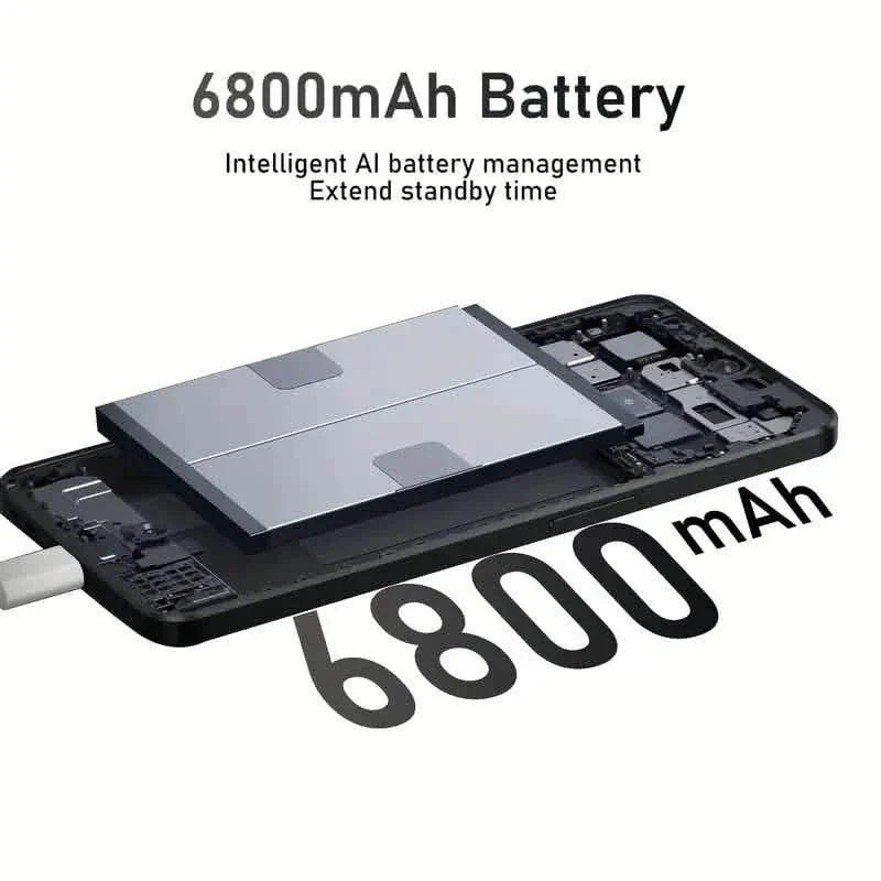 Black DailySale 5G Android 13 smartphone with 6.8-inch display, 48MP+108MP cameras, 6800mAh battery, 4GB RAM, 128GB storage, dual SIM