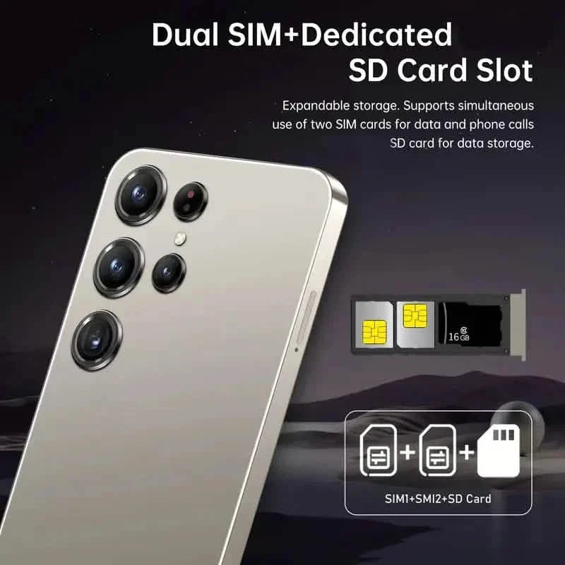 DailySale Android 13 5G smartphone with 6.8-inch display, dual SIM, 4GB RAM, 128GB storage, 48MP and 108MP HD camera.