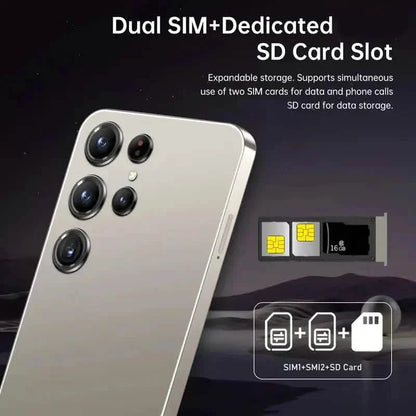 DailySale Android 13 5G smartphone with 6.8-inch display, dual SIM, 4GB RAM, 128GB storage, 48MP and 108MP HD camera.