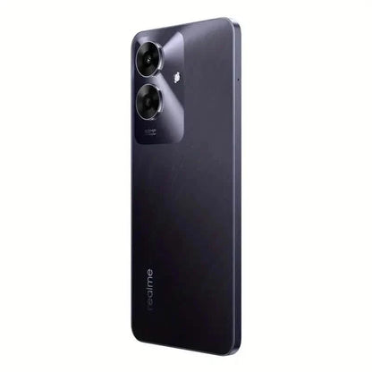 Realme Note 60 unlocked smartphone with 6GB RAM, 128GB storage, Android 14, displayed in a sleek design image.