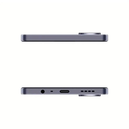 Realme Note 60 unlocked smartphone with 6GB RAM and 128GB storage, running Android 14, displayed with front and back views.