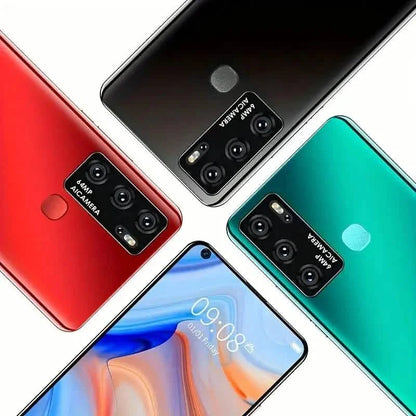 Unlocked DailySale Smartphone 6 with 2GB RAM, 32GB ROM, dual SIM, in red, showing front view with screen on.