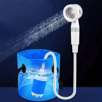 Portable rechargeable outdoor shower and camping bath system by DailySale, ideal for garden, patio, and outdoor water needs.