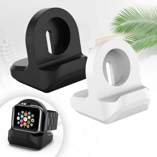 Silicone charging station stand for Apple Watch, designed for iWatch, by DailySale, with a sleek, compact design for mobile accessories.