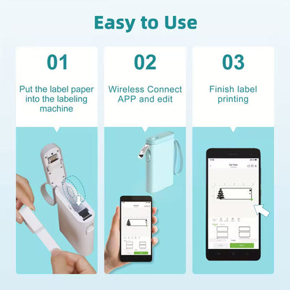 Wireless thermal label maker by DailySale, portable USB printer with paper roll, ideal for school, office, and art labeling.
