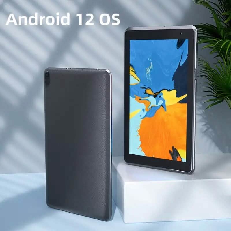 Android 12.0 dual-camera 7-inch tablet with 32GB RAM and storage, featuring a sleek design and user-friendly interface.