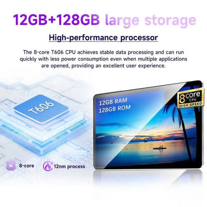 Android 14 tablet with 10.1-inch screen, 12GB RAM, 128GB ROM, keyboard, and mouse from DailySale.