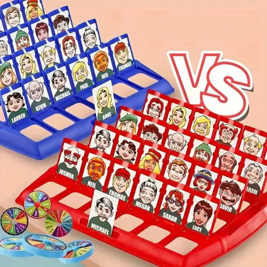 Who I Am guessing board game by DailySale, educational desktop toy for kids, featuring colorful game pieces and guessing prompts.