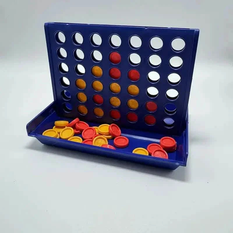 3D Classic A Row Chess game with foldable board, featuring colorful pieces for line-up and strategic play, by DailySale.