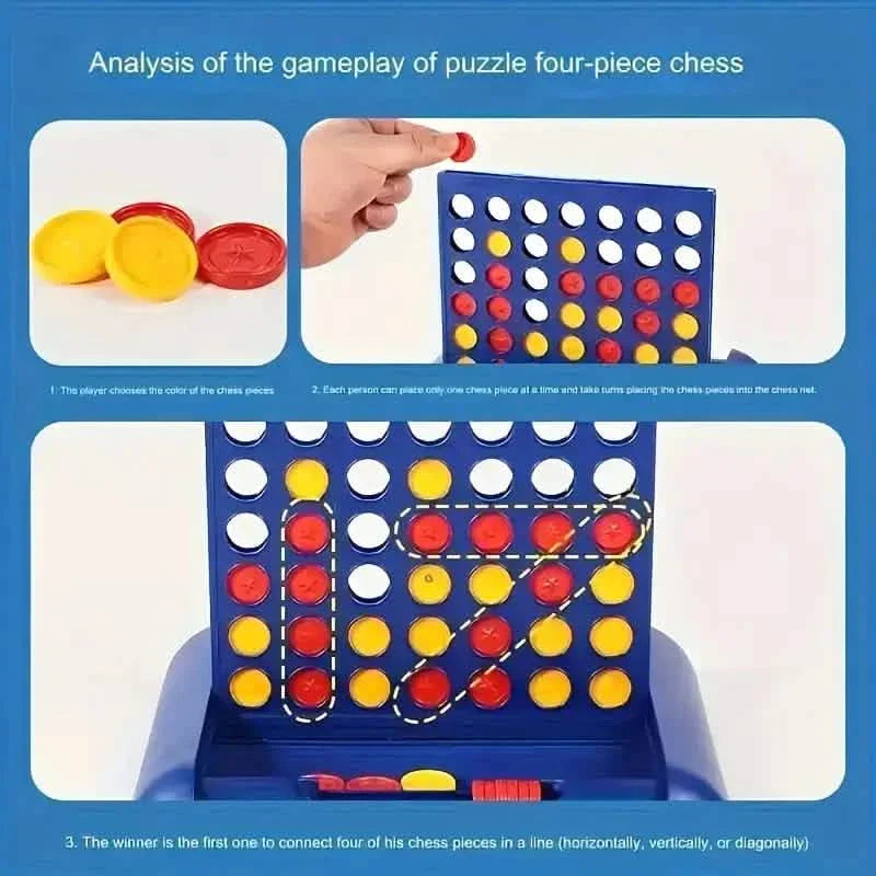 Foldable 3D Classic A Row Chess game by DailySale, featuring a line-up 4 game on a foldable toy chess board.